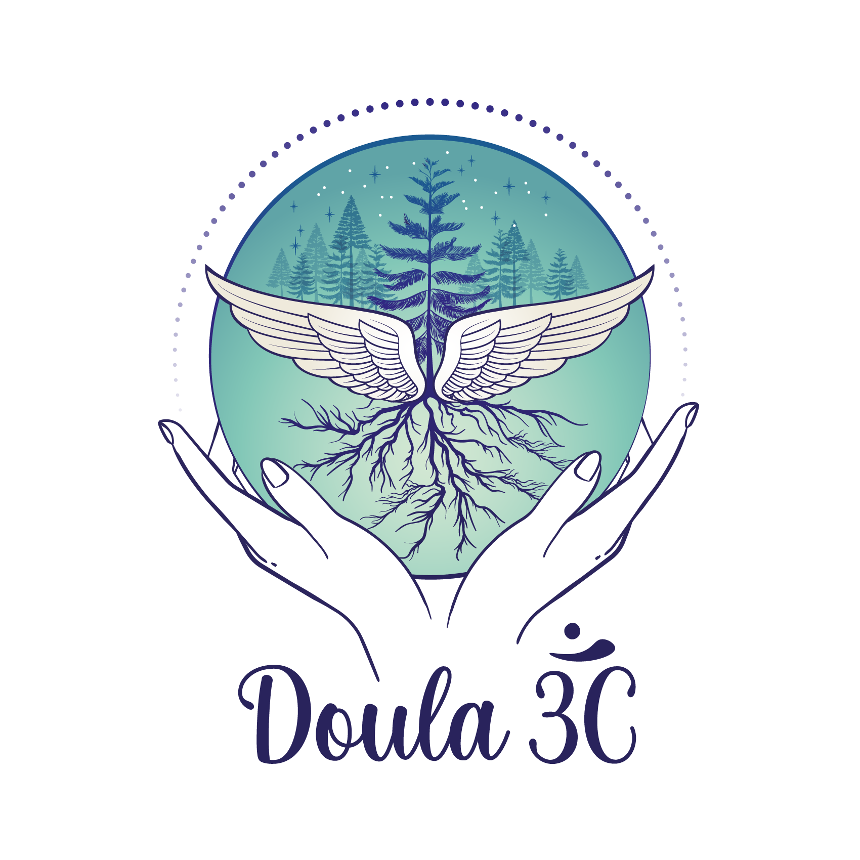 Logo Doula 3C réalisé par La Sorcière graphique, graphiste spirituelle