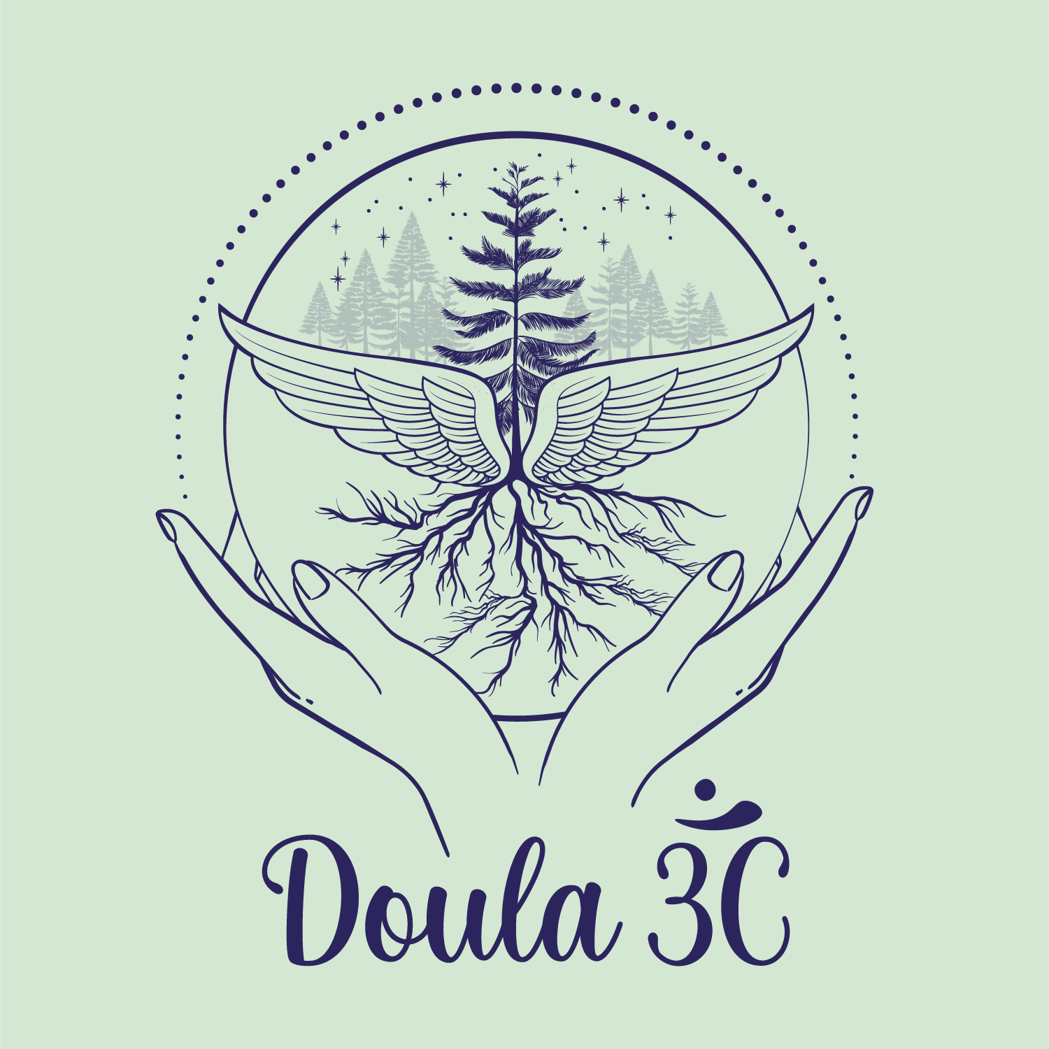 Variante logo Doula 3C réalisé par La Sorcière graphique