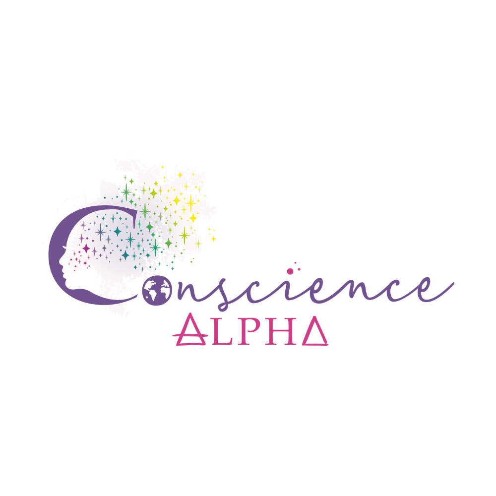 Logo Conscience Alpha réalisé par La Sorcière Graphique, graphiste holistique 56