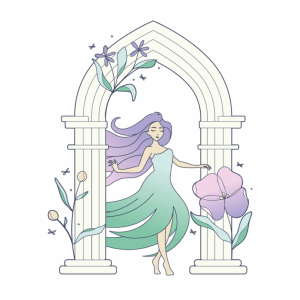 Logo arche féerique La Sorcière graphique spiritualité ésotérisme magie