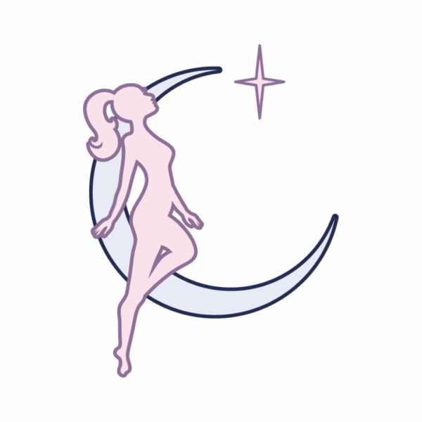 Logo danse lunaire La Sorcière graphique spiritualité ésotérisme magie