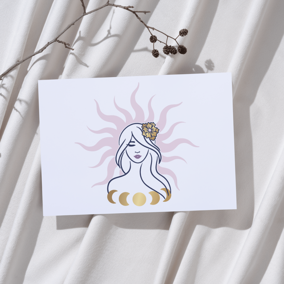 Logo femme lune La Sorcière graphique spiritualité ésotérisme magie