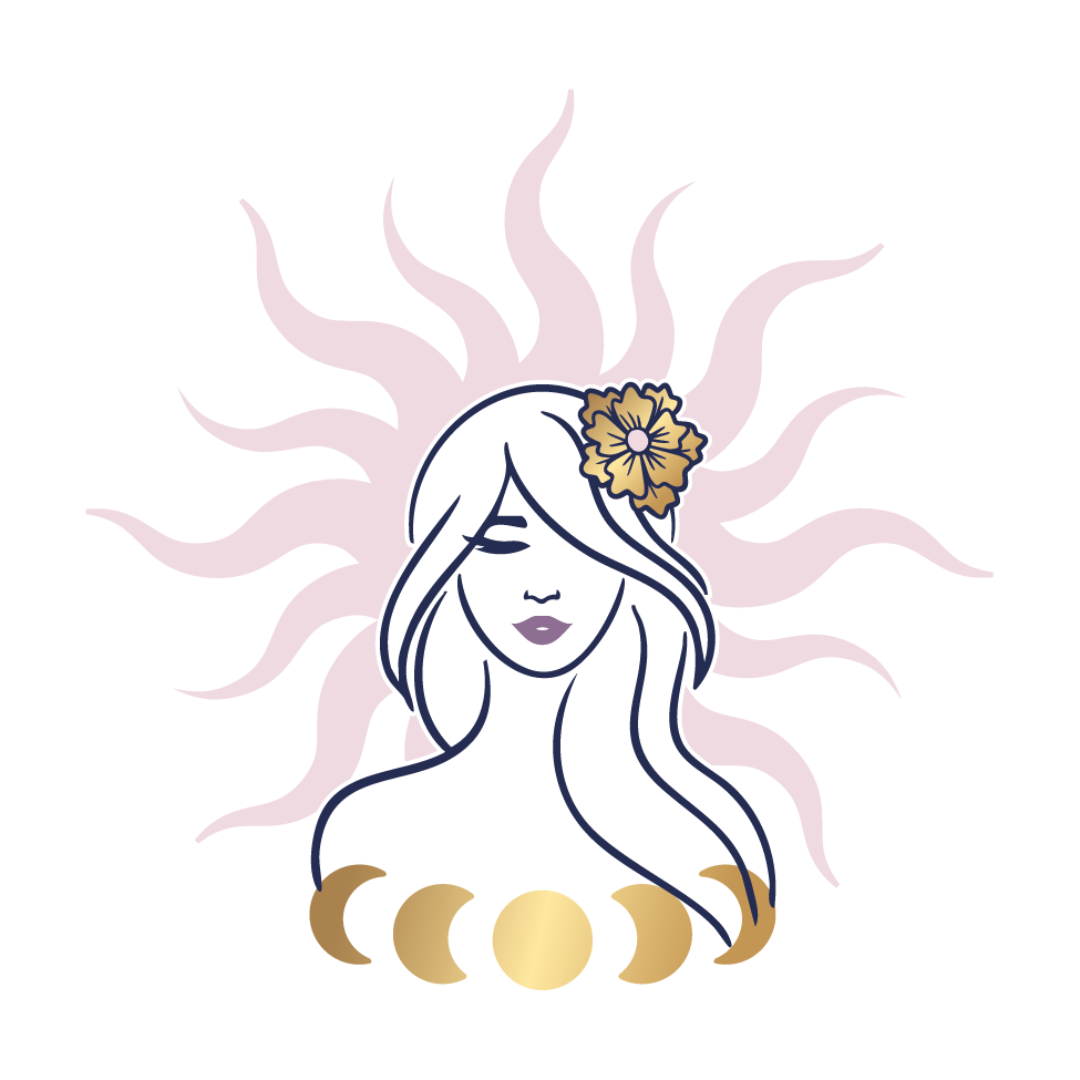 Logo femme lune La Sorcière graphique spiritualité ésotérisme magie