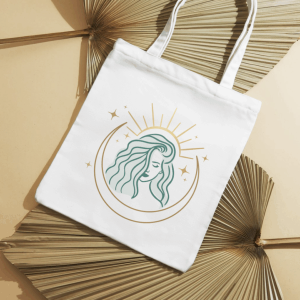 Logo femme lune La Sorcière graphique spiritualité ésotérisme magie
