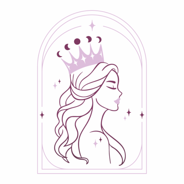 Logo reine lunaire La Sorcière graphique spiritualité ésotérisme magie